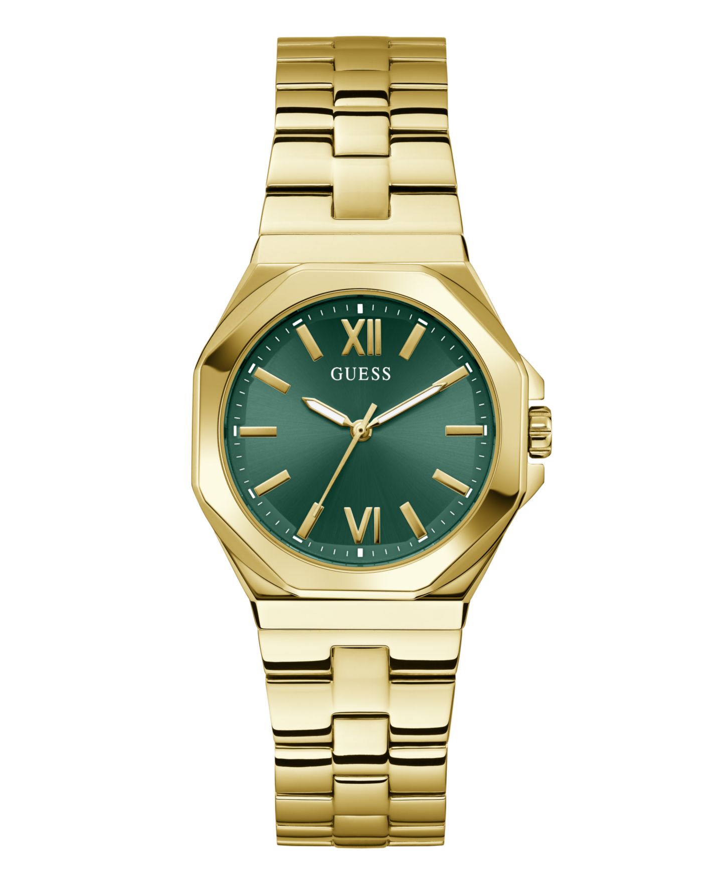 Женские часы GUESS Analog Gold-Tone Stainless Steel Watch, 34mm — фото 1