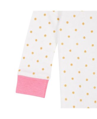 Baby Girls 4-Pack Snug Fit Footed Cotton Pajamas, Apple & Woodland Floral, 9M