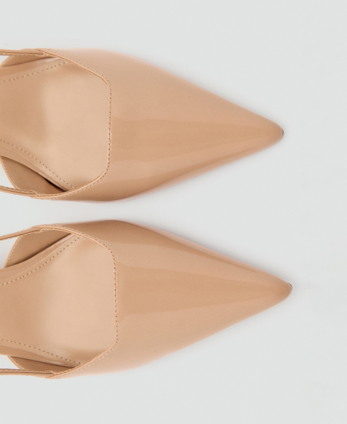 Mango Women's Patent Leather Effect Heeled Shoes In Nude