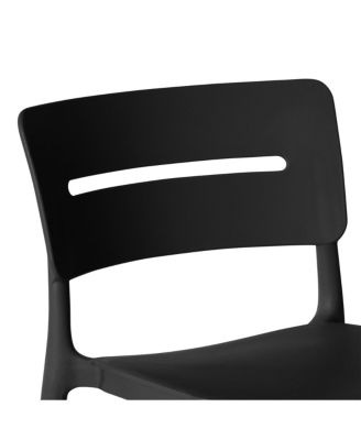 Stackable Polypropylene Resin Plastic Outdoor Patio Bar Stools 2 PC