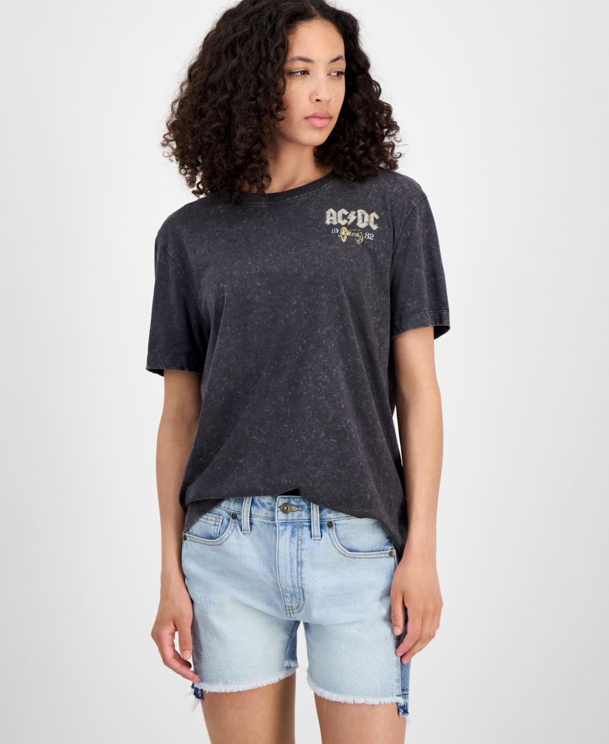 Women's Ac/Dc Graphic T-Shirt, Exclusively at Macy's - Mineral Wash