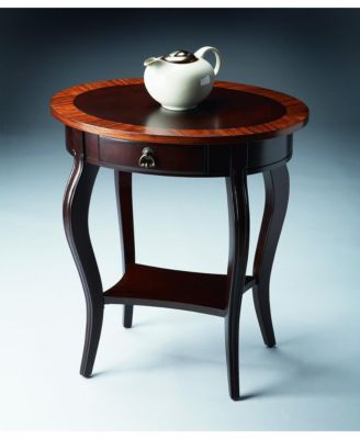 Wood Oval Coffee Table with Drawer and Shelf for Storage and Display