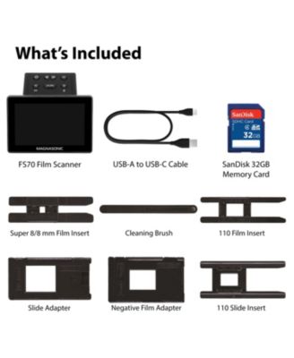 25MP Film Scanner with 32GB SanDisk SD Card, For 35mm/126/110/Super 8 Film & 135/126/110 Slides