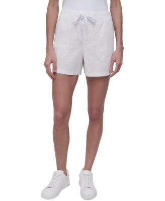 DKNY - Women's Cotton Twill Rib-Waistband Cargo Shorts