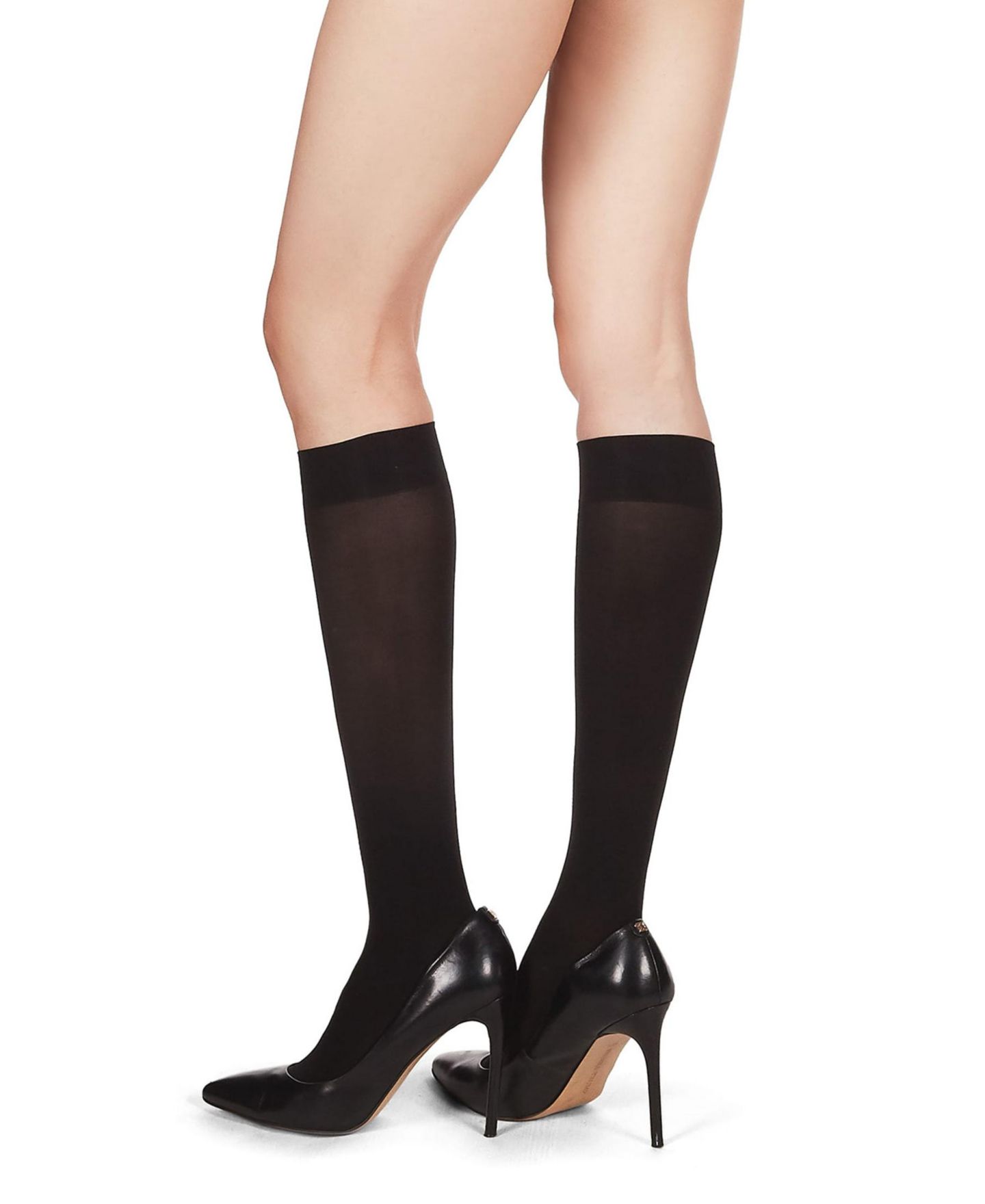 MeMoi Women's Microfiber Opaque 40 Denier Knee Highs MM-480, цвет: Чёрный — фото 1