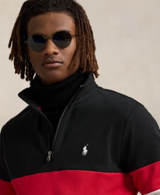 Men's Striped Interlock Quarter-Zip Pullover