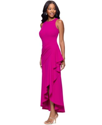 scuba bridesmaid dresses Blush Coast Satin Sleeve Scuba Maxi Bridesmaid Dress