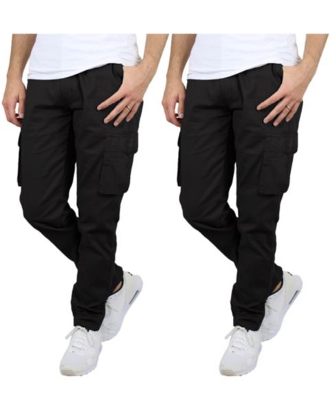Мужские брюки Blu Rock 2-Pack Flex Stretch Cargo, цвет: Чёрный