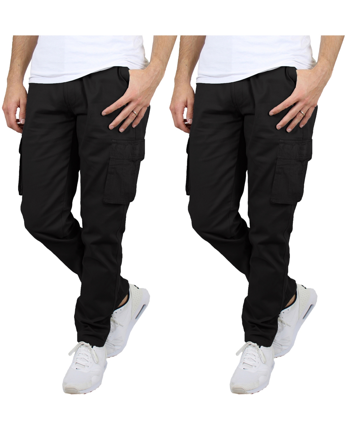 Blu Rock Men's 2-pack Flex Stretch Cargo Pants In Black