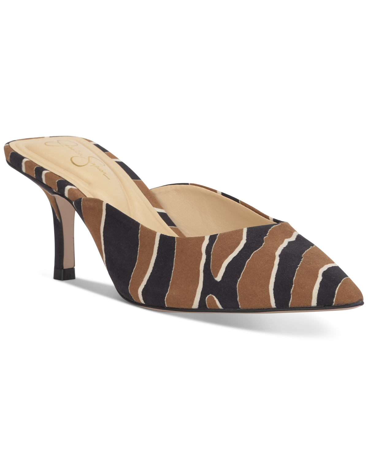 Women's Belvaen Mid-Heel Mule Pumps - Spiced Chai Savage Zebra