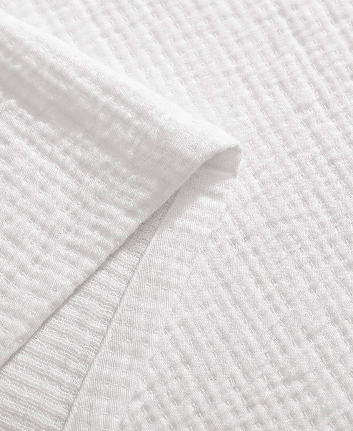 Tommy Hilfiger Running Stitch Solid Cotton Blanket, King