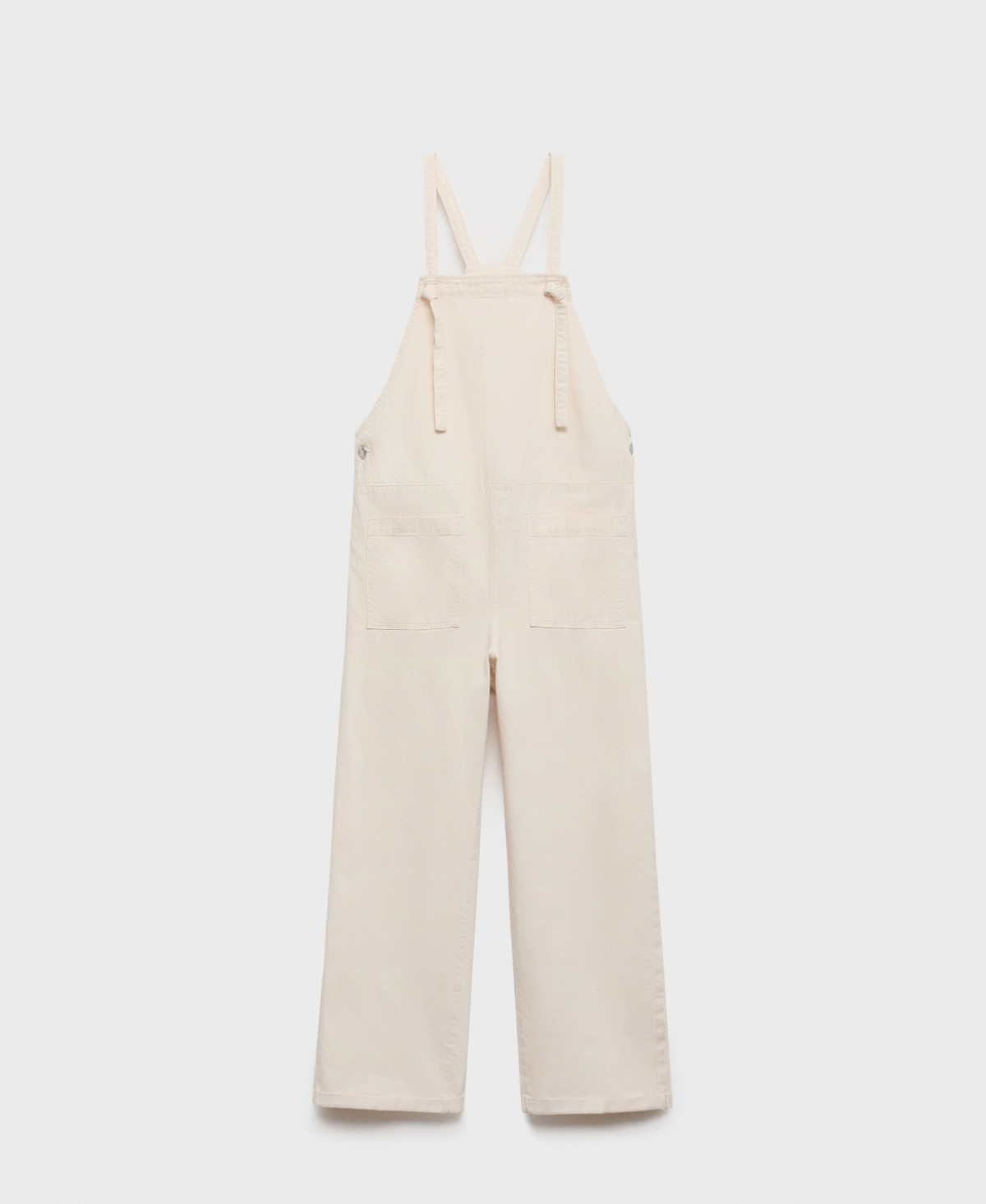 Mango Denim Maternity Overalls In Off White