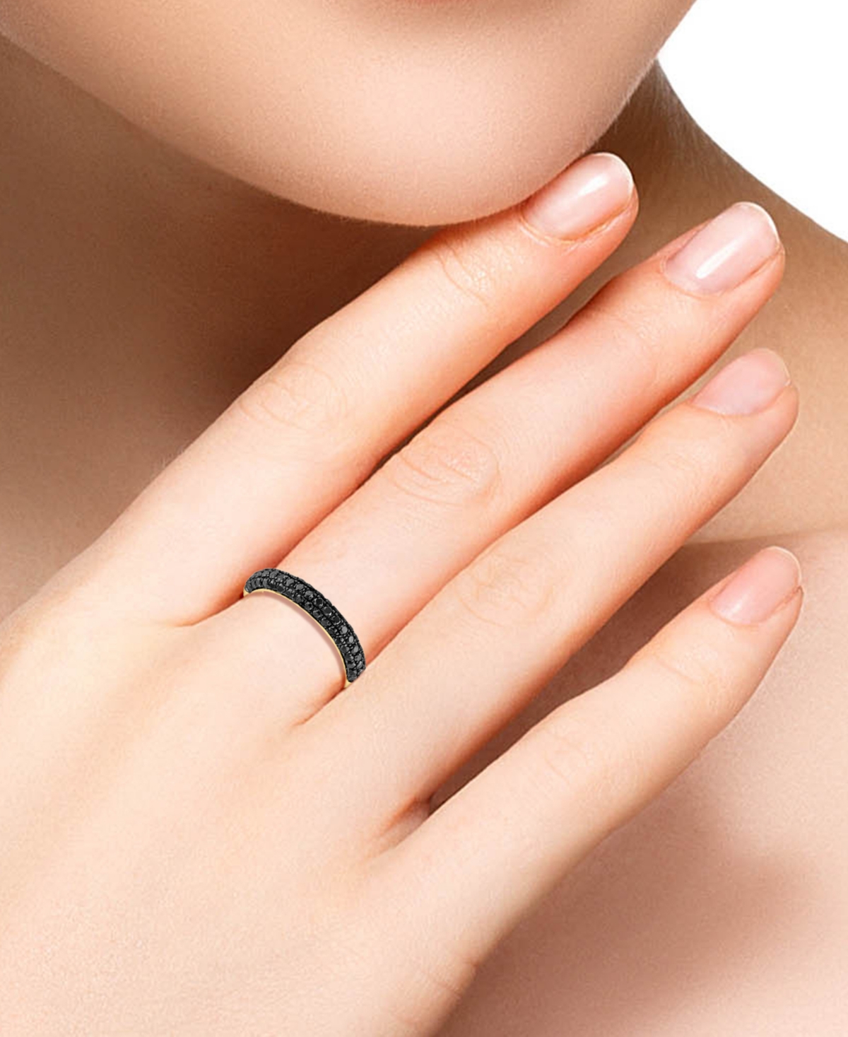 Lali Jewels Black Diamond Band (3/4 Ct. T.w.) In 14k Gold & Black Rhodium In Yellow Gold