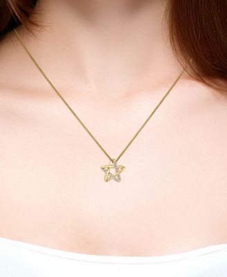 Diamond Star 18" Pendant Necklace (1/6 ct. t.w.) in 14k Gold