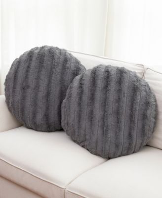 Decorative Round Deccorative Pillow Set, 18" x 18"