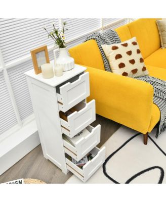 Bathroom Floor Cabinet Free-Standing Side Storage Organizer w/ 4 Drawers