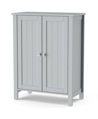 2-Door Bathroom Floor Storage Cabinet Space Saver Organizer