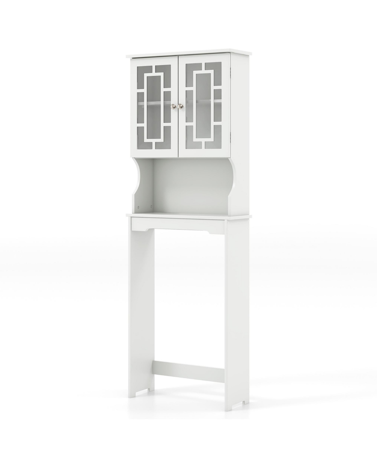 Bathroom Over The Toilet Space Saver Storage Cabinet Organizer Shelf - White