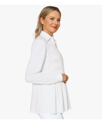 Women's Cotton Poplin Pintuck Detail Lucky Star Shirt