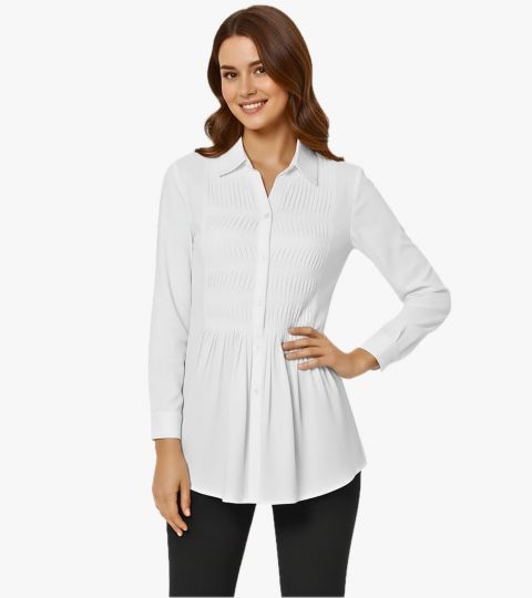 Женская рубашка Stella Carakasi Cotton Poplin Pintuck Detail Lucky Star, цвет: Чёрный