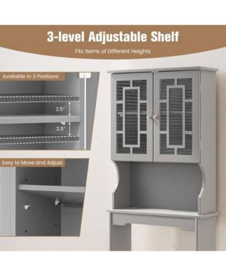 Over-the-Toilet Bathroom Storage Cabinet with Organizer Shelf