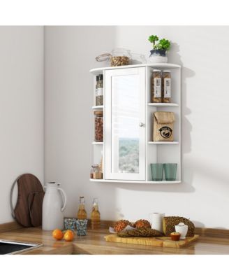 Bathroom Wall Medicine Cabinet Wall Mounted Storage Organizer w/ Mirror Door