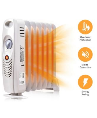 700W Oil Filled Space Heater Radiator w/ Adjustable Thermostat Home Office
