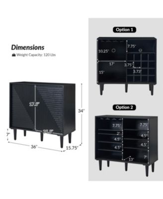 Alfred 34" Tall 2-Door Accent Cabinet with Adjustable Shelves