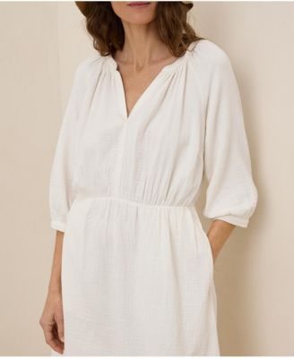 Women's Organic Cotton Coastal Double Gauze Peasant Dress