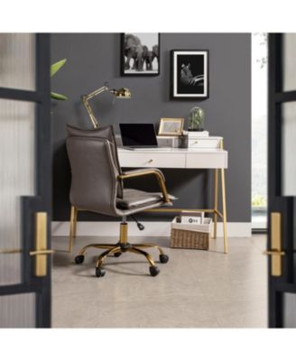Modern Home Office Desk Chair with Golden Legs