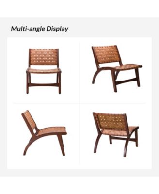 Mid-century Modern Borah Side Chair with Faux Leather Back