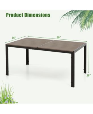 Large Outdoor Rectangle Dining Table with Metal Legs
