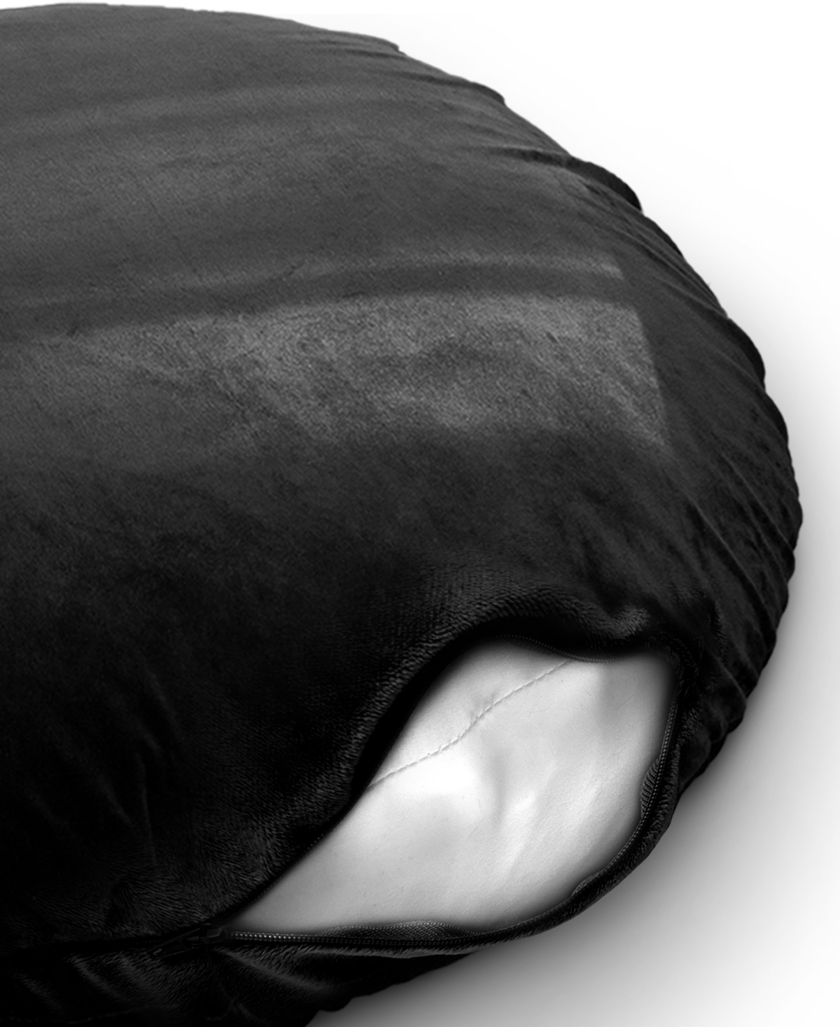 Cheer Collection Extra Large Round Floor Decorative Pillow, 32" X 32" In Black
