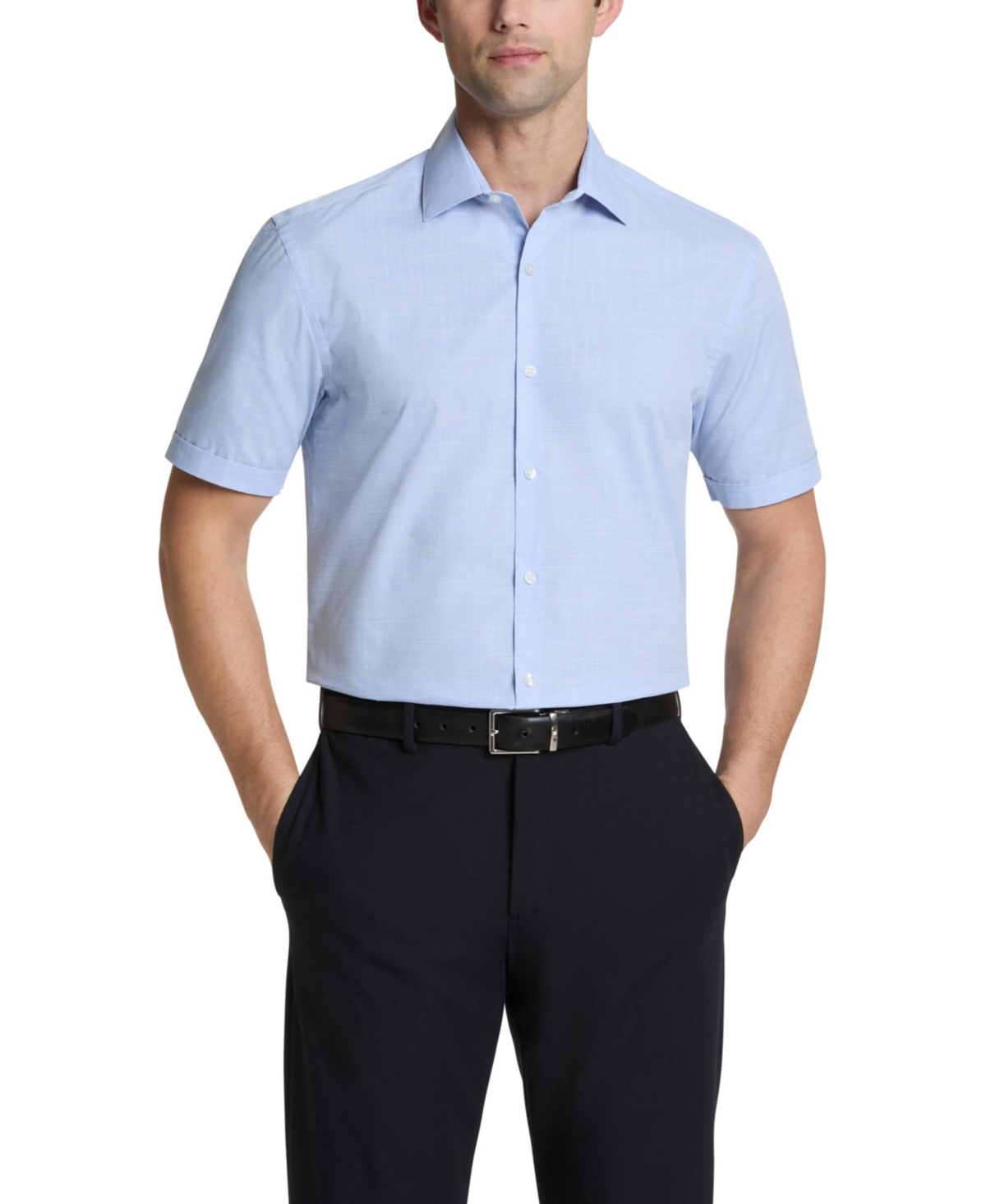 VAN HEUSEN MEN'S SLIM FIT SHORT SLEEVE DRESS SHIRT 