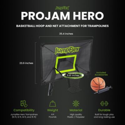 PROJAM Basketball Hoop and Net Attachment for JumpFlex HERO Trampolines