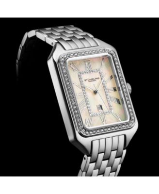 Lustra 32mm Rectangle Quartz Fashion Watch with Crystals