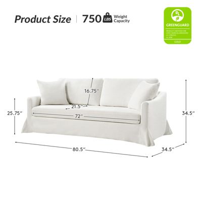 Farmhouse Patrice 80.7" Slipcovered Sofa