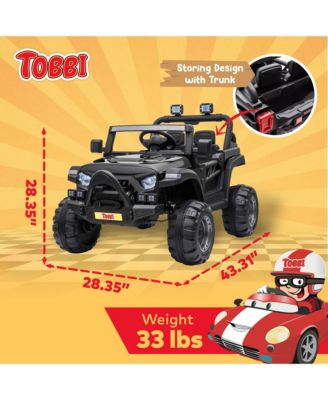 12 Volt Kids Electric Battery Powered Ride On 3 Speed Toy SUV Truck Car for Kids 37 Months and Up with LED Lights, USB Audio, and Horn, Black