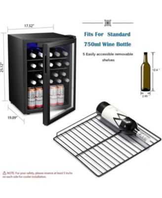Antartic Star Beverage Cooler and Refrigerator, 95 Can/24 Bottle Mini Fridge with Glass Door, Compact Drink Fridge with Adjustable Shelves for Soda, Beer, or Wine – Ideal for Home, Bar, or Office