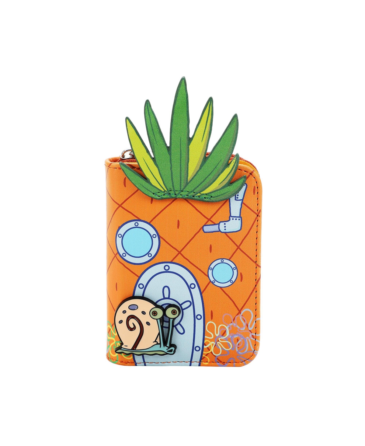 Pineapple House 4.5&#x22; Women's Zip Around Card Wallet - Spongebob pineapple house