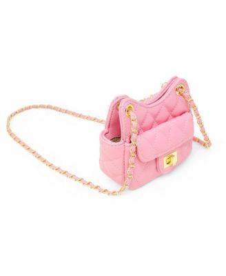 Girls Tiny Quilted Treasure Purse, Pink