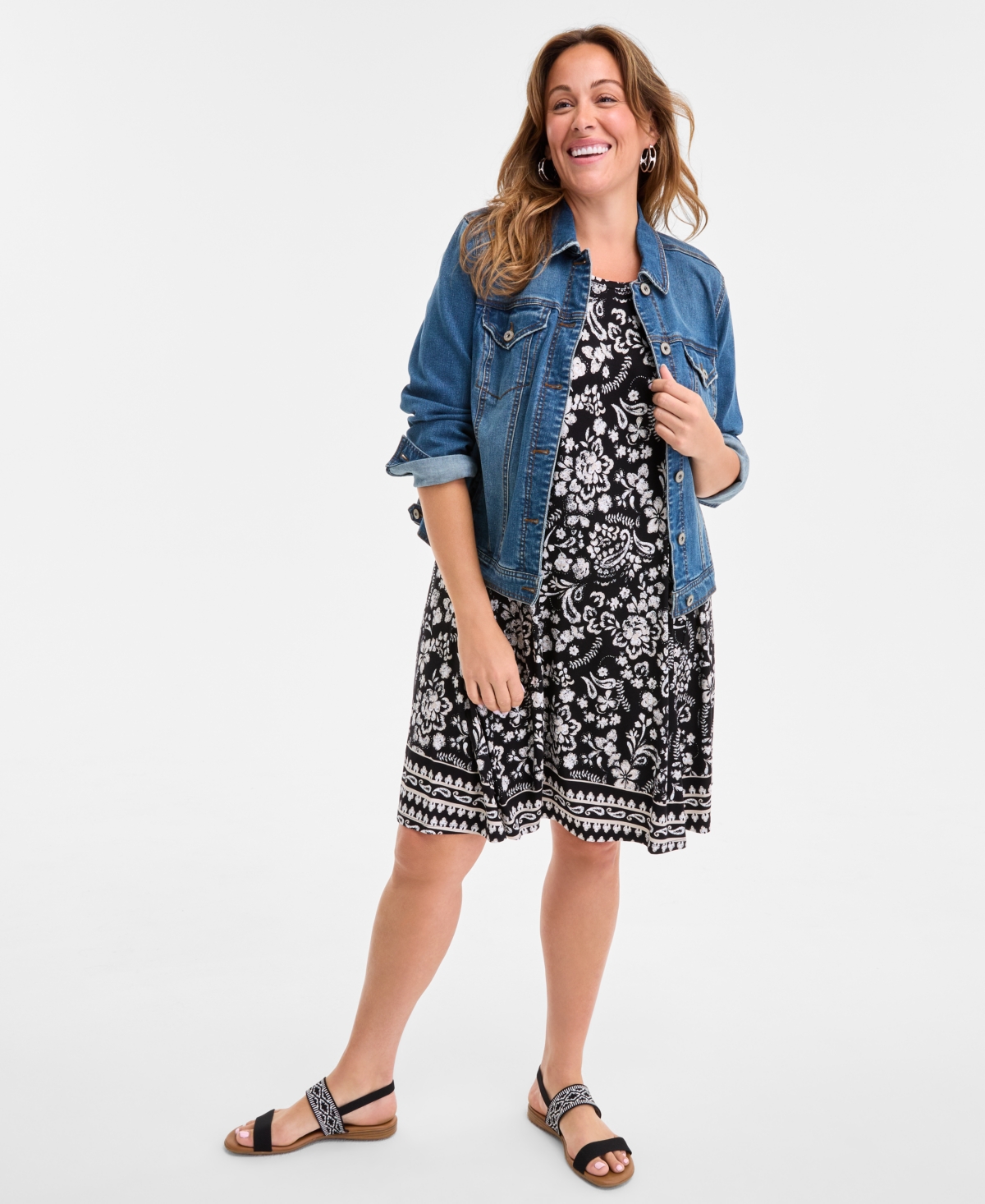 Style & Co Plus Size Printed Sleeveless Dress, Exclusively At Macy's