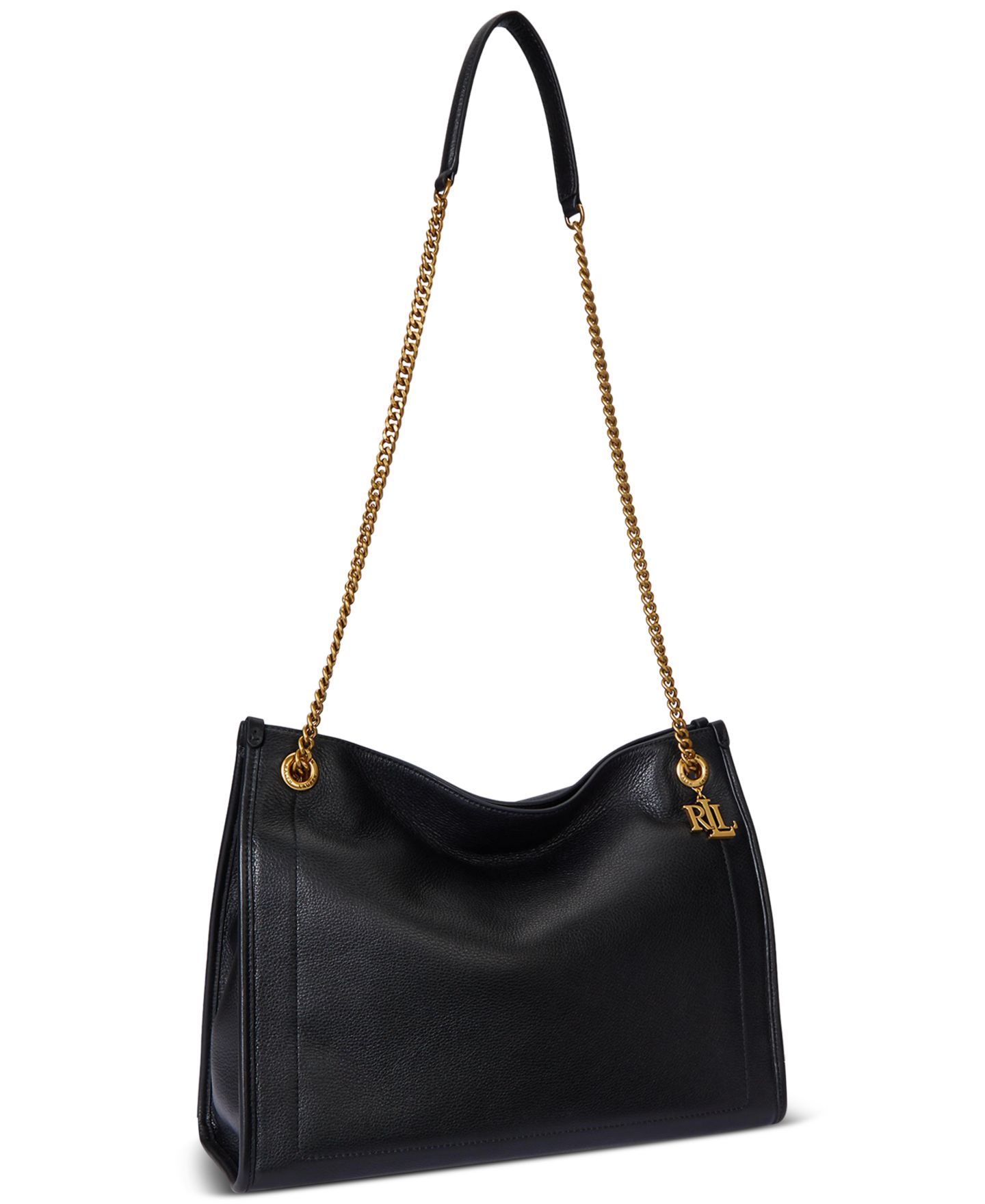 Женская сумка Lauren Ralph Lauren Bradley Large Pebbled Leather, цвет: Чёрный — фото 5