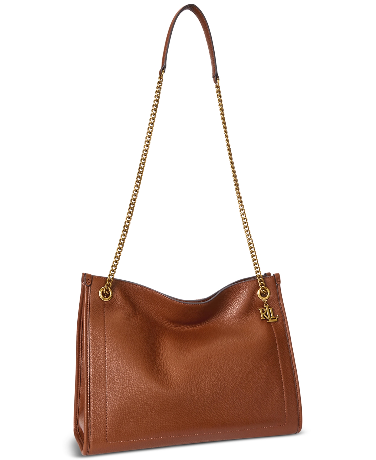 Ralph Lauren Pebbled Leather Large Bradley Tote Bag
