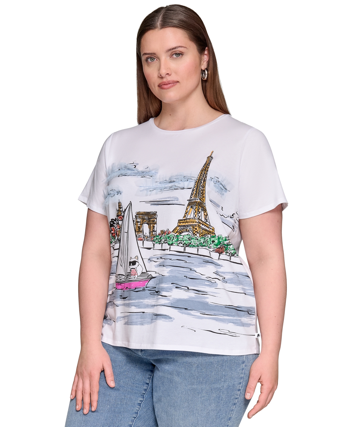 KARL LAGERFELD PLUS SIZE PARIS PAINTING TEE 