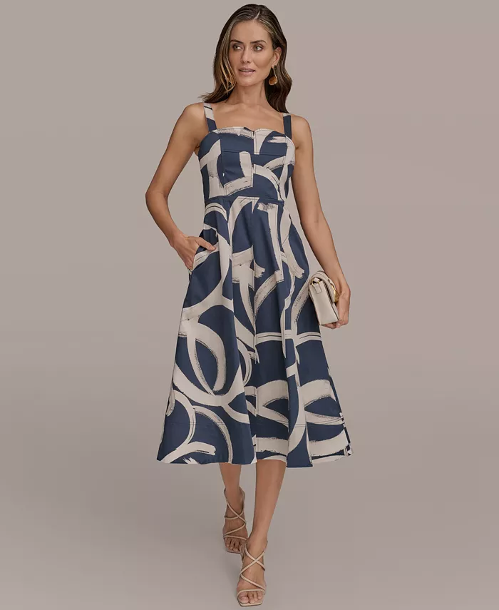 Women's Printed A-Line Midi Dress