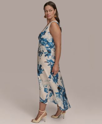 Plus Size V-Neck High-Low Dress