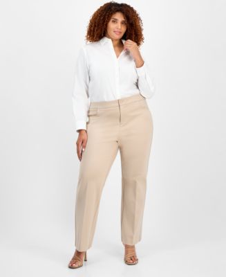 Anne Klein Plus Size Wide-Leg Trousers - Macy's