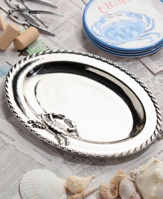 Silver Plated Crab Oval Platter