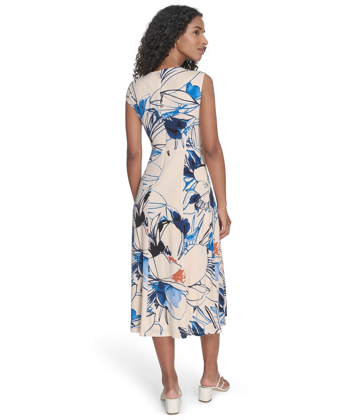 Calvin Klein Women's Printed Sleeveless A-line Dress